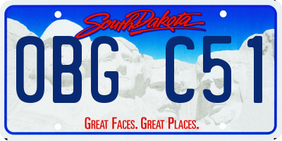 SD license plate 0BGC51
