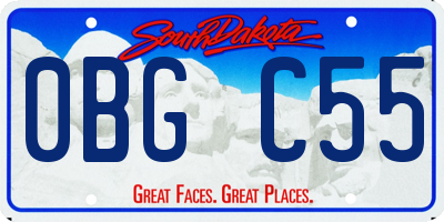 SD license plate 0BGC55