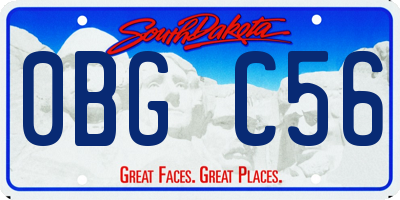 SD license plate 0BGC56