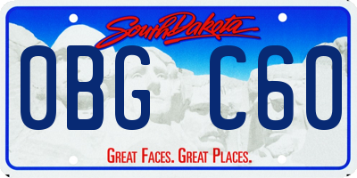 SD license plate 0BGC60