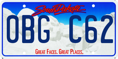 SD license plate 0BGC62