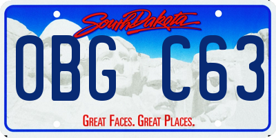 SD license plate 0BGC63