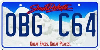 SD license plate 0BGC64