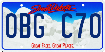 SD license plate 0BGC70