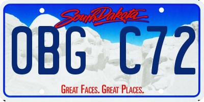 SD license plate 0BGC72
