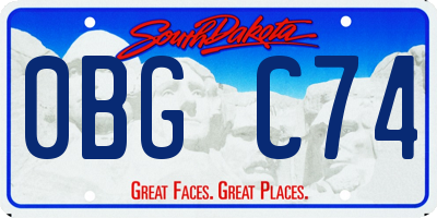 SD license plate 0BGC74