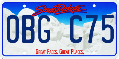SD license plate 0BGC75