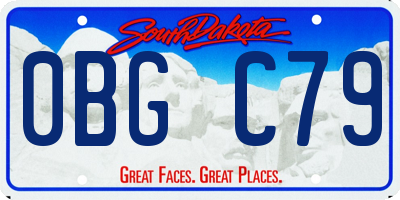SD license plate 0BGC79