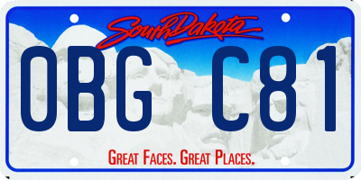 SD license plate 0BGC81