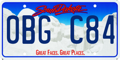 SD license plate 0BGC84