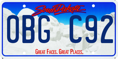 SD license plate 0BGC92