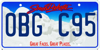 SD license plate 0BGC95