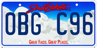 SD license plate 0BGC96