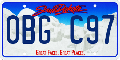 SD license plate 0BGC97