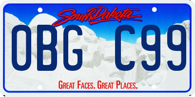 SD license plate 0BGC99