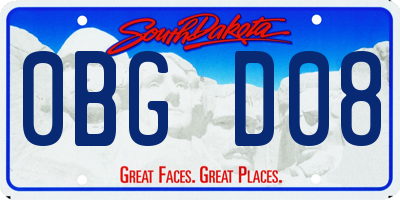 SD license plate 0BGD08