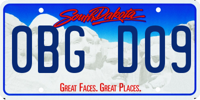 SD license plate 0BGD09