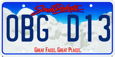 SD license plate 0BGD13