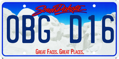 SD license plate 0BGD16
