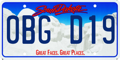 SD license plate 0BGD19