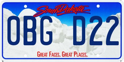 SD license plate 0BGD22