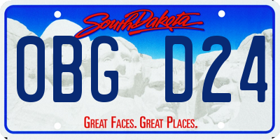 SD license plate 0BGD24