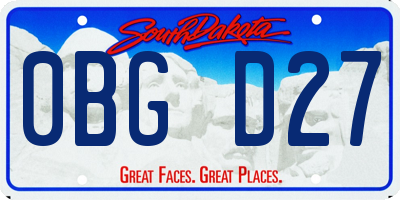 SD license plate 0BGD27