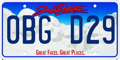 SD license plate 0BGD29