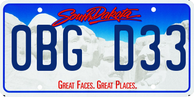 SD license plate 0BGD33