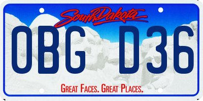 SD license plate 0BGD36
