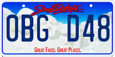 SD license plate 0BGD48