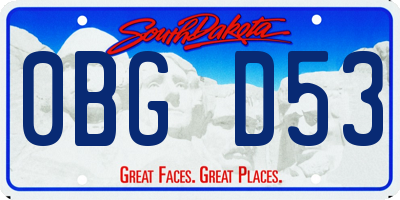 SD license plate 0BGD53