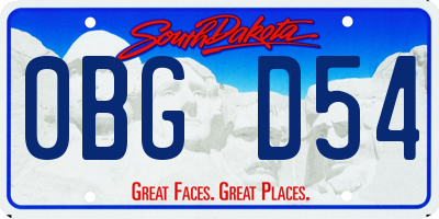 SD license plate 0BGD54