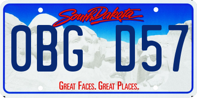 SD license plate 0BGD57