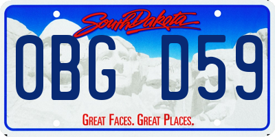 SD license plate 0BGD59