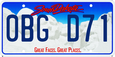 SD license plate 0BGD71