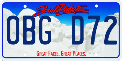 SD license plate 0BGD72