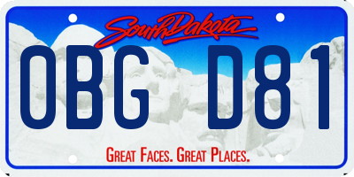 SD license plate 0BGD81
