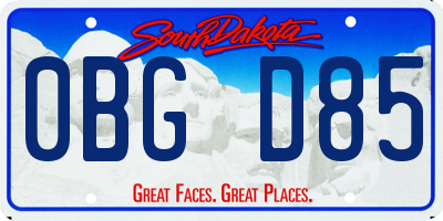 SD license plate 0BGD85