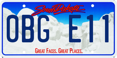 SD license plate 0BGE11