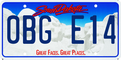 SD license plate 0BGE14