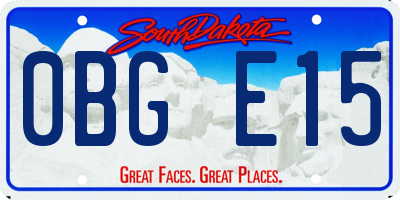 SD license plate 0BGE15