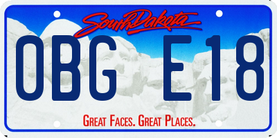 SD license plate 0BGE18