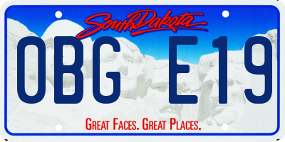 SD license plate 0BGE19