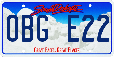 SD license plate 0BGE22
