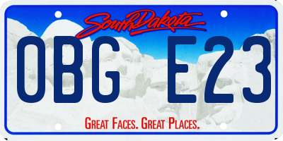 SD license plate 0BGE23