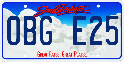 SD license plate 0BGE25