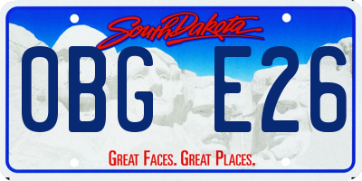SD license plate 0BGE26