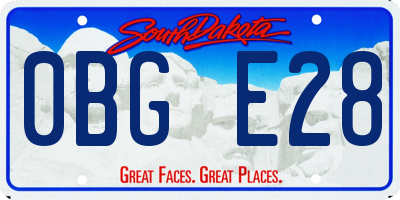 SD license plate 0BGE28