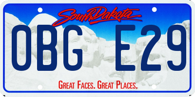 SD license plate 0BGE29